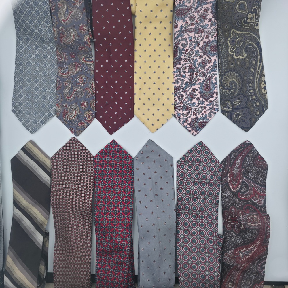 Vintage Mens Silk Tie Lot 12pc Austin Reed Sears John Henry Wembly Claiborne